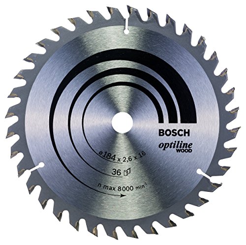 Bosch Professional Kreissägeblatt Optiline Wood (36 Zähne, Handkreissäge, Ø 184 mm)