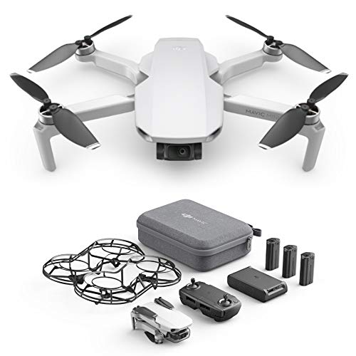 DJI Mavic Mini Combo - Drohne leicht und tragbar, Batterielaufzeit: 30 Minuten, Übertragungsentfernung: 2 km, Gimbal 3-Achsen, 12 MP, Video HD 2,7 K (EU-Stecker)
