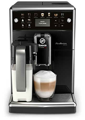 Saeco SM5570/10 PicoBaristo Deluxe Kaffeevollautomat (schwarz &amp; Philips CA6704/10 Kaffeefettlöser, 6 Tabletten für Philips, Saeco und andere Kaffeevollautomaten) (Kaffeefettlöser Set)