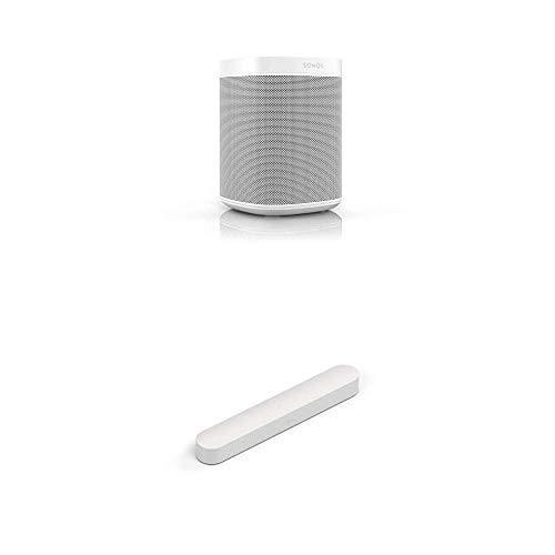 Sonos Beam Smart Soundbar, weiß - Kompakte TV Soundbar für Fernsehen &amp; Musikstreaming mit WLAN &amp; One Smart Speaker, weiß - Intelligenter WLAN Lautsprecher mit Alexa Sprachsteuerung