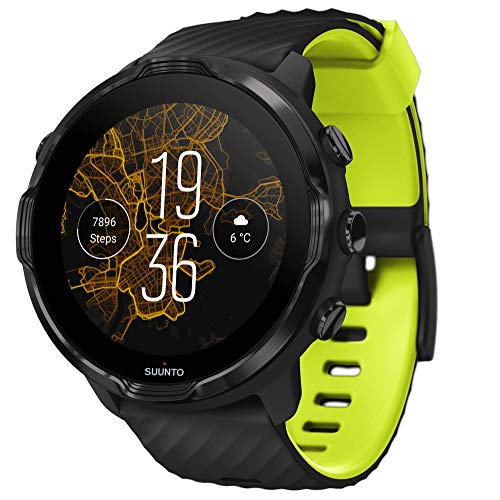 Suunto 7 Smartwatch mit vielfältiger Sporterfahrung und Wear OS by Google (Einheitsgröße, Schwarz/Lime)