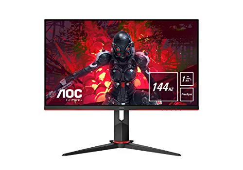 AOC Gaming 24G2 60 cm (23,8 Zoll) Monitor (FHD, HDMI, DisplayPort, Free-Sync, 1ms Reaktionszeit, 144 Hz, 1920x1080) schwarz/rot