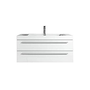 Badezimmer Badmöbel Rome 100 cm Hochglanz weiß - Unterschrank Schrank Waschbecken Waschtisch