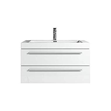Badezimmer Badmöbel Rome 80 cm Hochglanz weiß - Unterschrank Schrank Waschbecken Waschtisch (80cm)