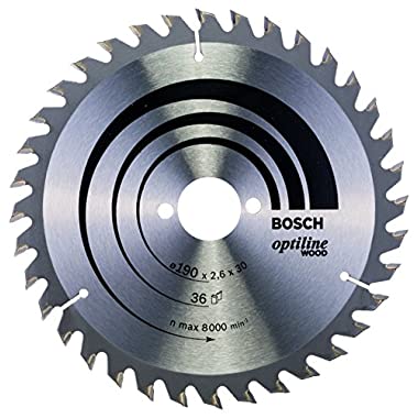 Bosch Professional Kreissägeblatt Optiline Wood (36 Zähne, Handkreissäge, Ø 190 mm)