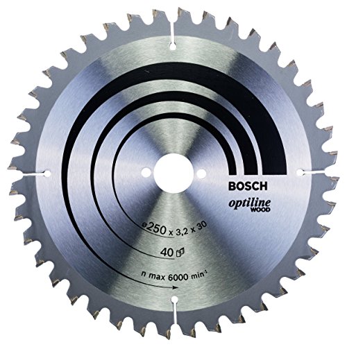 Bosch Professional Kreissägeblatt Optiline Wood (40 Zähne, Kapp- und Gehrungssäge, Ø 250 mm)