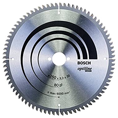 Bosch Professional Kreissägeblatt Optiline Wood (80 Zähne, Kapp- und Gehrungssäge, Ø 250 mm)