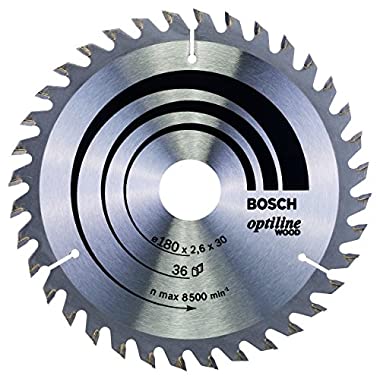 Bosch Professional Kreissägeblatt Optiline Wood (36 Zähne, Handkreissäge, Ø 180 mm)