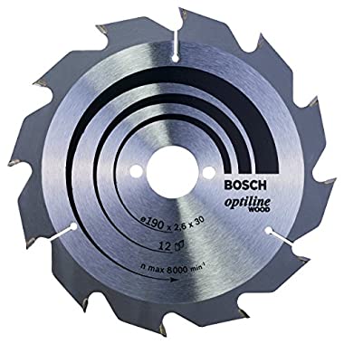 Bosch Professional Kreissägeblatt Optiline Wood (12 Zähne, Handkreissäge, Ø 190 mm)