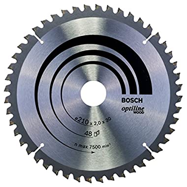 Bosch Professional Kreissägeblatt Optiline Wood (48 Zähne, Kapp- und Gehrungssäge, Ø 210 mm)