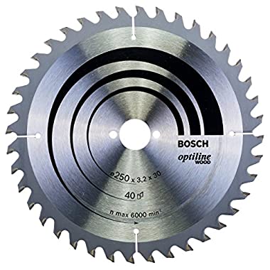 Bosch Professional Kreissägeblatt Optiline Wood (40 Zähne, Tischkreissäge, Ø 250 mm)
