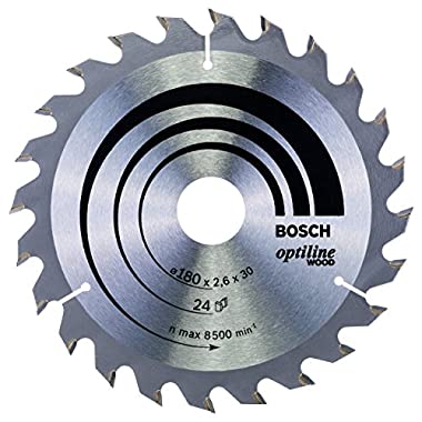 Bosch Professional Kreissägeblatt Optiline Wood (24 Zähne, Handkreissäge, Ø 180 mm)
