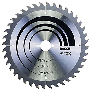 Bosch Professional Kreissägeblatt Optiline Wood (40 Zähne, Handkreissäge, Ø 250 mm)