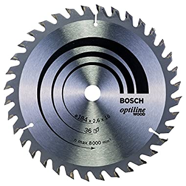 Bosch Professional Kreissägeblatt Optiline Wood (36 Zähne, Handkreissäge, Ø 184 mm)