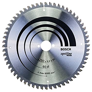 Bosch Professional Kreissägeblatt Optiline Wood (60 Zähne, Kapp- und Gehrungssäge, Ø 250 mm)