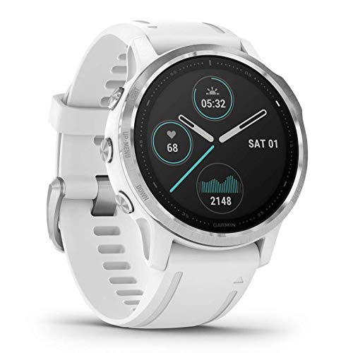 Garmin Unisex - Erwachsene fenix 6S GPS-Multisport-Smartwatch,Weiß/Silber,S