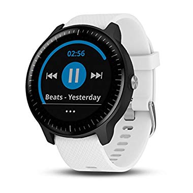 Garmin vívoactive 3 Music GPS-Fitness-Smartwatch – Music-Player für bis zu 500 Songs - Armband: Weiß,inkl. Silikon Wechselarmband schwarz (mit Musik)