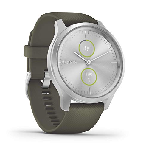 Garmin vívomove Style - stilvolle Hybrid-Smartwatch mit 2 brillanten AMOLED-Farbdisplays, Sport-Apps und Fitness-/Gesundheitsdaten, wasserdicht, 5 Tage Akkulaufzeit, Fitness Tracker, connected-GPS