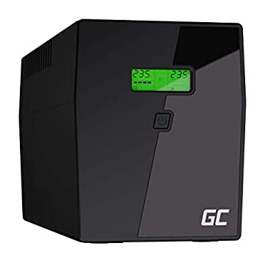 Green Cell UPS USV Unterbrechungsfreie Stromversorgung 1500VA (mit Überspannungsschutz 230V Line-Interactive Spannungsregelung AVR USV-Anlage USB/RJ45 4X Schuko Ausgänge LCD Bildschirm)