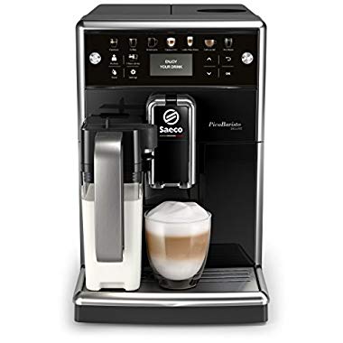 Saeco SM5570/10 PicoBaristo Deluxe Kaffeevollautomat (schwarz & Philips CA6704/10 Kaffeefettlöser, 6 Tabletten für Philips, Saeco und andere Kaffeevollautomaten) (Kaffeefettlöser Set)