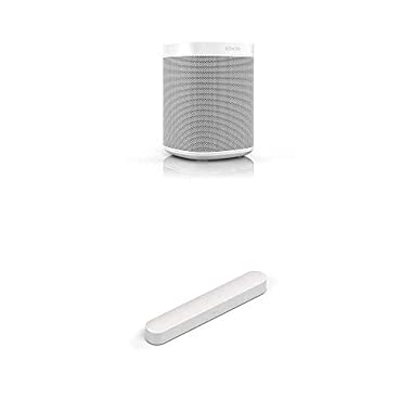 Sonos Beam Smart Soundbar, weiß - Kompakte TV Soundbar für Fernsehen & Musikstreaming mit WLAN & One Smart Speaker, weiß - Intelligenter WLAN Lautsprecher mit Alexa Sprachsteuerung