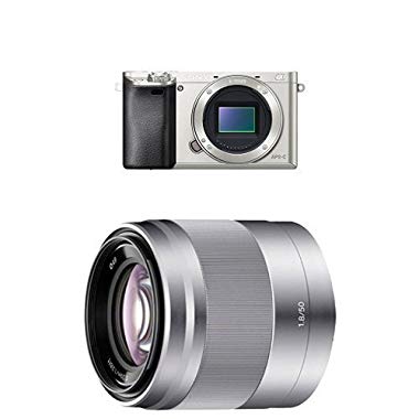 Sony Alpha 6000 Systemkamera (LCD-Display, Exmor APS-C Sensor, Full-HD, High Speed Hybrid AF) silber + Sony SEL50F18, Porträt-Objektiv (50 mm, F1,8 OSS, E-Mount APS-C, geeignet für A5000/ A5100/ A6000 Serien& Nex) silber)