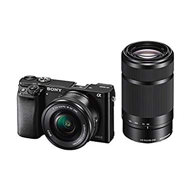 Sony Alpha 6000 Systemkamera (LCD-Display, Exmor APS-C Sensor, Full-HD, High Speed Hybrid AF) inkl. SEL-P 16-50 mm und SEL 55-210 mm Objektiv, 120 x 66,9 x 45,1 mm, schwarz)
