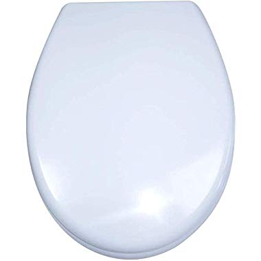 UISEBRT WC Sitz mit Absenkautomatik - WC Klodeckel Toilettensitz mit langsamer Absenkung - Verschiedene Muster zur Auswahl (Weiß)
