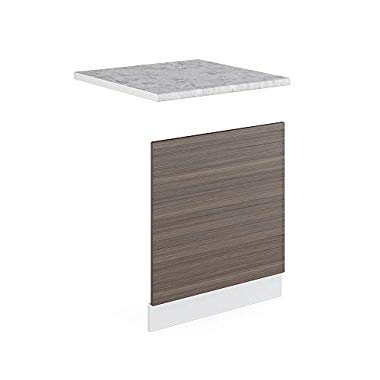 Vicco Küchenschrank R-Line Hängeschrank Unterschrank Küchenzeile Küchenunterschrank Arbeitsplatte, Möbel verfügbar in anthrazit und weiß (Edelgrau mit Arbeitsplatte, Geschirrspülerblende 60 cm)